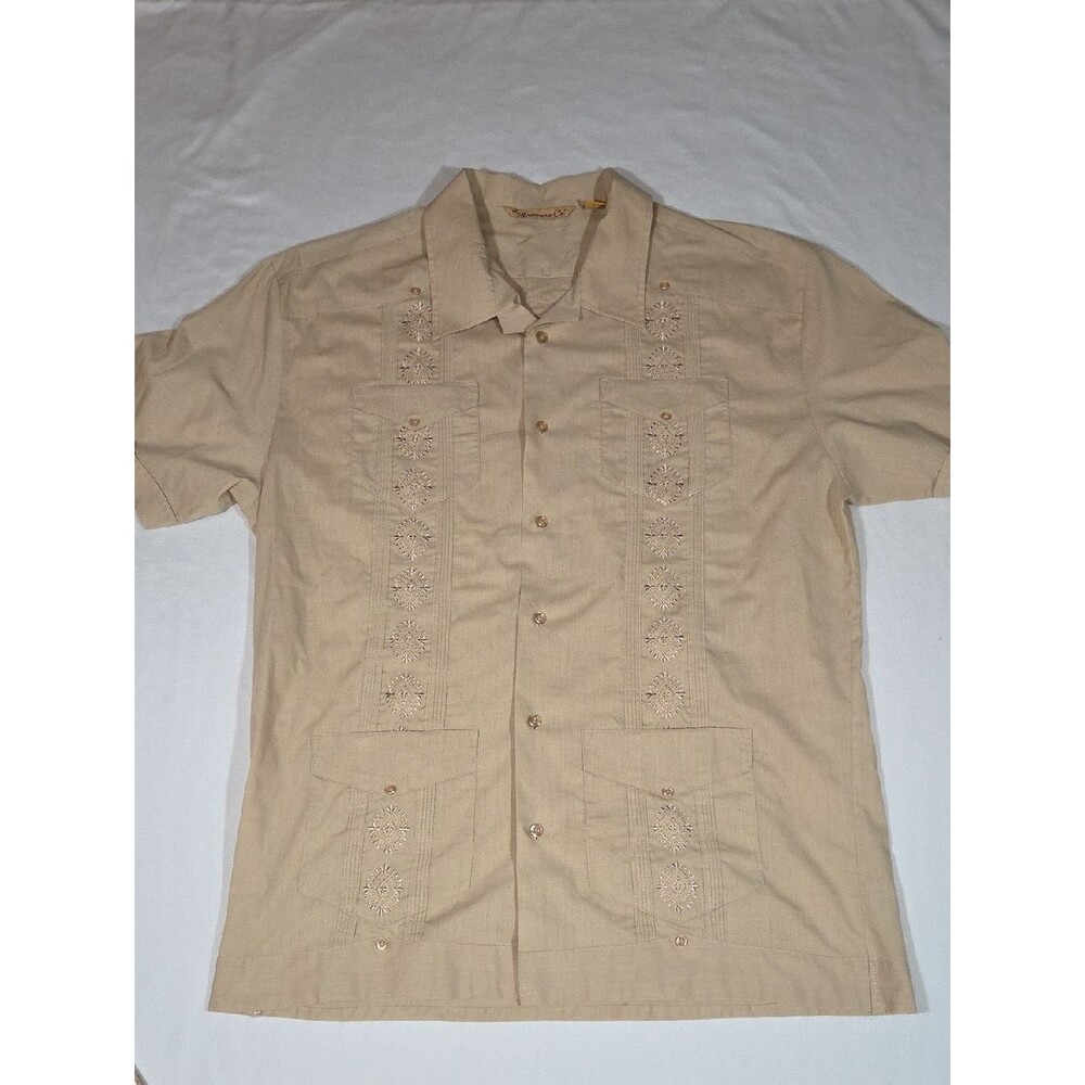 Havanera Co. Men's Guayabera Shirt Size XXL Embroidery and Four Patch Pockets